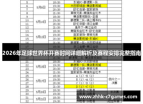2026年足球世界杯开赛时间详细解析及赛程安排完整指南
