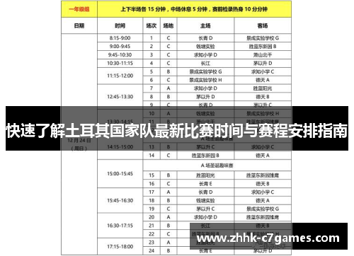 快速了解土耳其国家队最新比赛时间与赛程安排指南 快速了解土耳其国家队最新比赛时间与赛程安排指南
